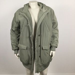 👛 (ANY 2/$60) NWT H&M Winter Puffer Coat, Non Detachable Hood, Light Green XL